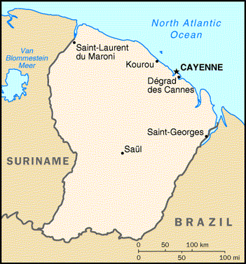 Map French Guiana